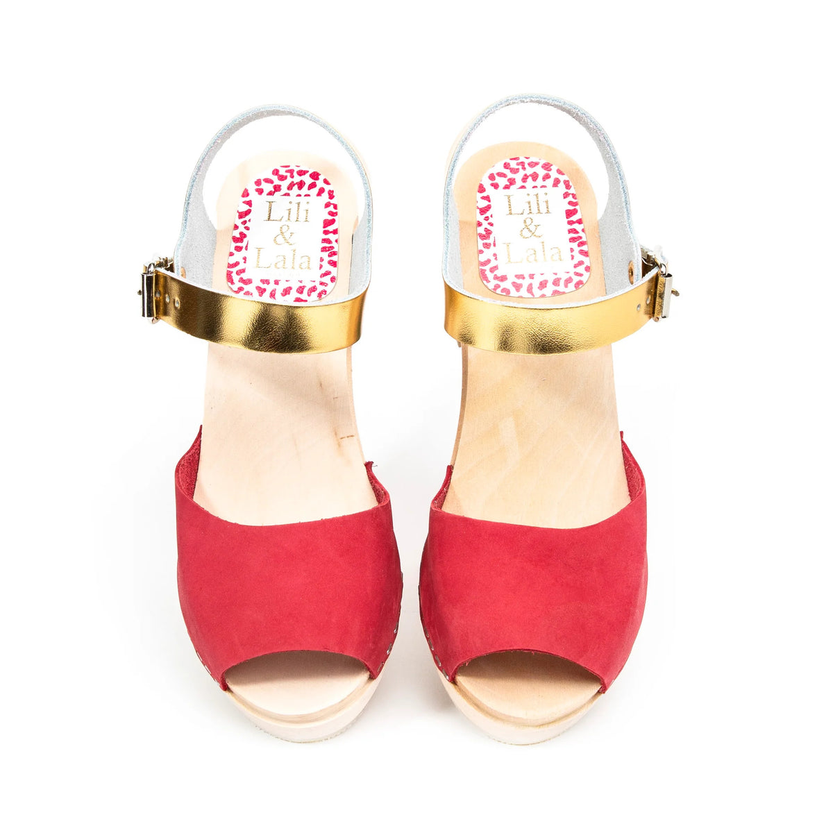 VISBY RED & GOLD SANDALS