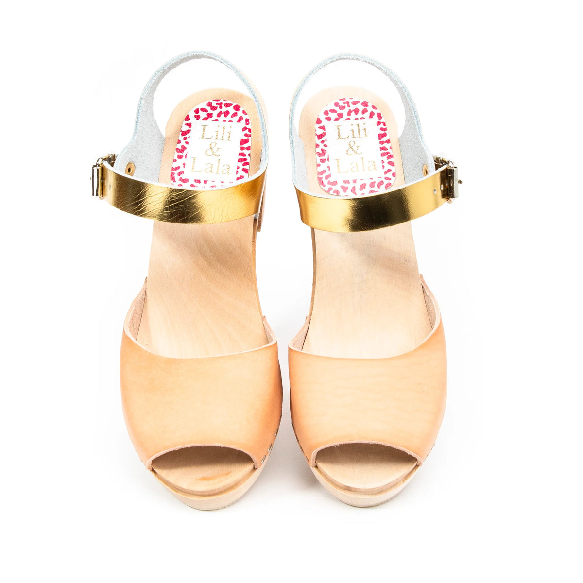 VISBY BEIGE & GOLD SANDALS