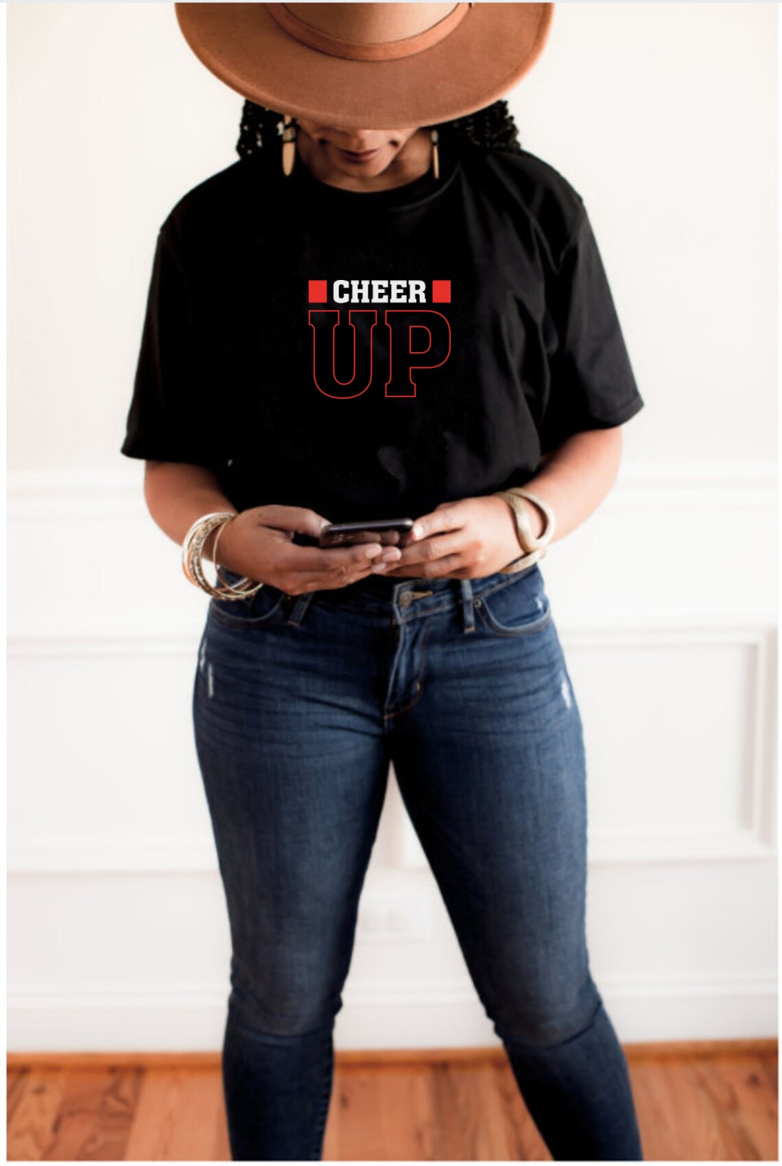 Cheer Up Enlarge Unisex Tee (Black/Red)