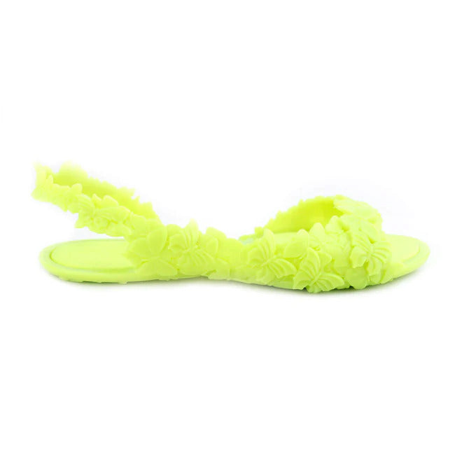 SUNIES BUTTERFLY NEON YELLOW SANDALS